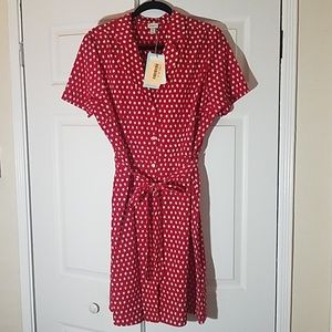 A New Day red with white polka dot dress